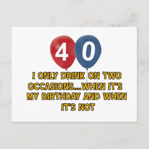 Carte Postale Conception d'anniversaire de 40 ans