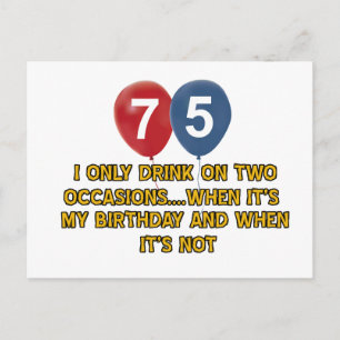 Carte Postale Conception d'anniversaire de 75 ans