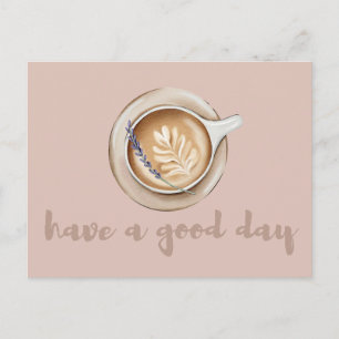 Carte Postale Conception d'art de latte lavande cosy