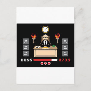 Carte Postale Conception de 'Boss' Pixel - GeekShirts