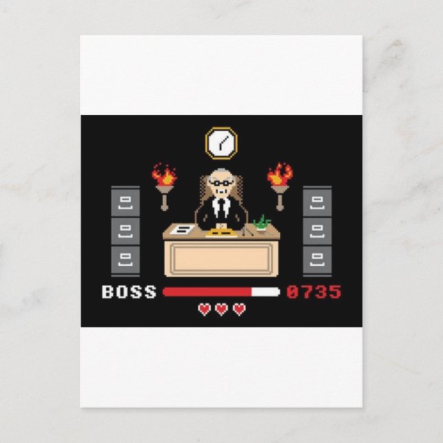 Carte Postale Conception de 'Boss' Pixel - GeekShirts (Devant)