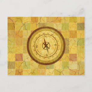 Carte Postale Conception de boussole multicolore Vintage rétroac