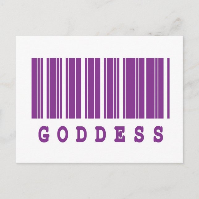 Carte Postale conception de code-barres déesse (Devant)