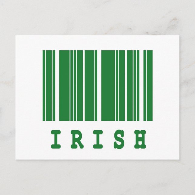 Carte Postale conception de code-barres irlandais (Devant)