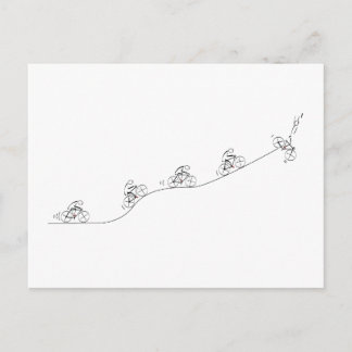 Carte Postale Conception de cyclistes stylisés