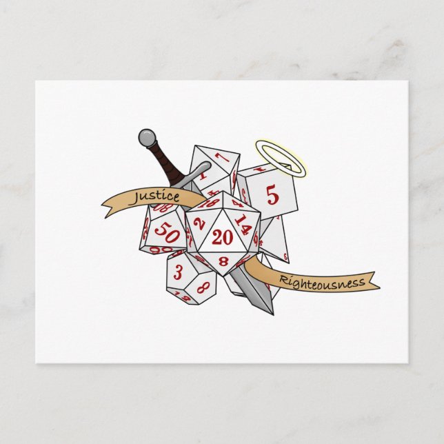 Carte Postale Conception de dés Paladin (Devant)