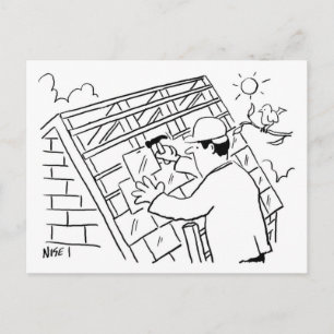 Carte Postale Conception de dessin animé pour services de toitur
