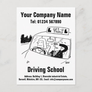 Carte Postale Conception de dessins animés pour l'école de condu