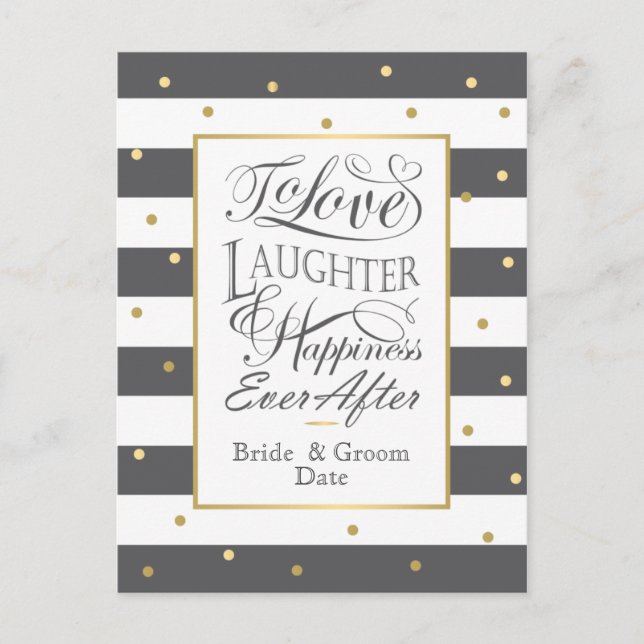 Carte Postale Conception de faire-part de mariage par bandes (Devant)
