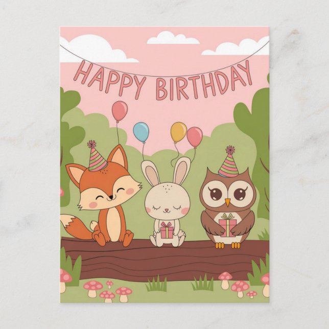 Carte Postale Conception de fête d'anniversaire pour enfants mig (Devant)