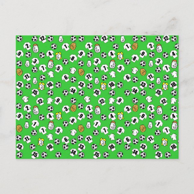 Carte Postale Conception de football avec chemises blanches (Devant)