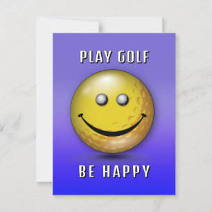 Carte Postale Conception de golfeur heureux élégant minimaliste