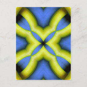 Carte Postale Conception de kaléidoscope jaune bleu