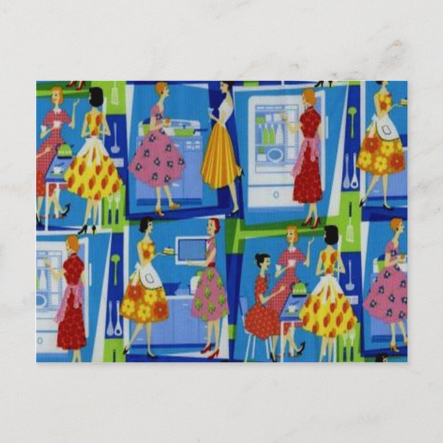 Carte Postale Conception de la femme au foyer des années 50 (Devant)