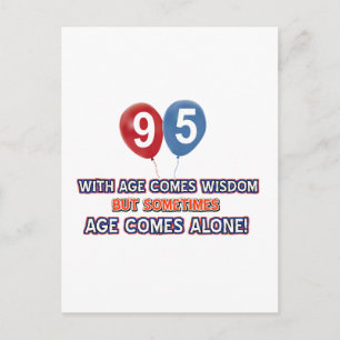 Carte Postale Conception de l'anniversaire de sagesse de 95 ans