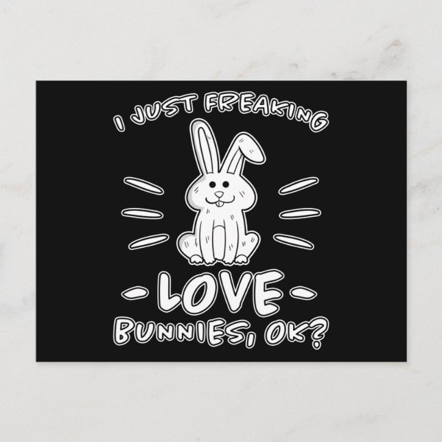 Carte Postale Conception de lapins amoureux Cadeau disant lapin  (Devant)