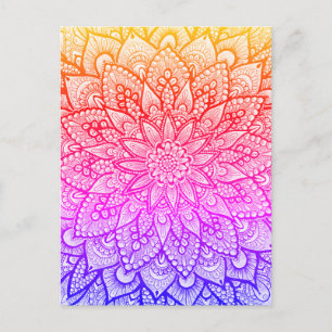 Carte Postale Conception de mandala multicolore Art original