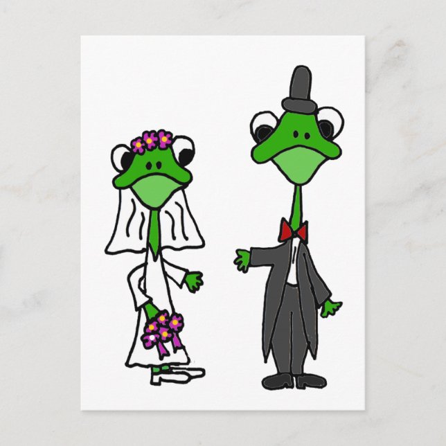 Carte Postale Conception de mariage de mariée et de mari grenoui (Devant)