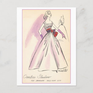 Carte Postale Conception de mode vintage pour robe du soir