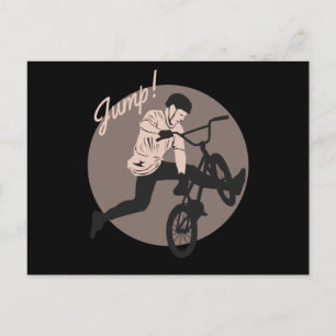 Carte Postale Conception de motard rétro - Saut
