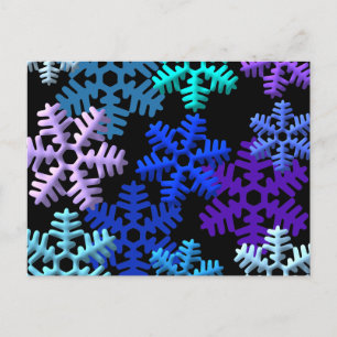 Carte Postale Conception de motif de flocons de neige 3D