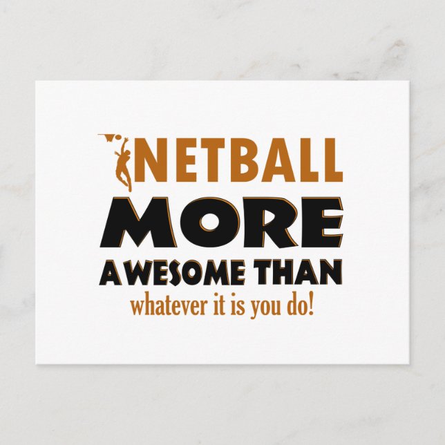 Carte Postale Conception de Netball cool (Devant)