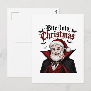 Carte Postale Conception de Noël de Santa Vampire Gothique