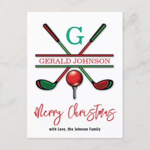 Carte Postale Conception de Noël joyeux golf