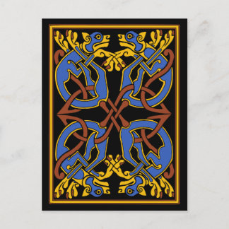 Carte Postale Conception de noeud celtique avec des hounds