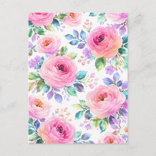 Carte Postale Conception de nom personnalisé boho floral lever d