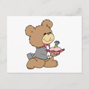 Carte Postale conception de nounours porteur de bague ou de prop