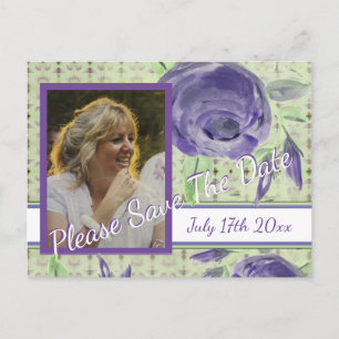 Carte Postale Conception de Rose floral pourpre