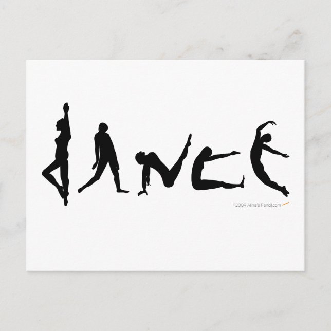 Carte Postale Conception de silhouette de danse de danse (Devant)