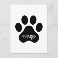 Conception de silhouette de nom de patte de chien