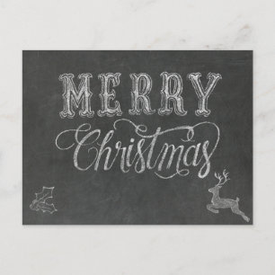 Carte Postale Conception de tableau noir de Joyeux Noël