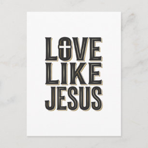 Carte Postale Conception de typographie chrétienne Amour comme J