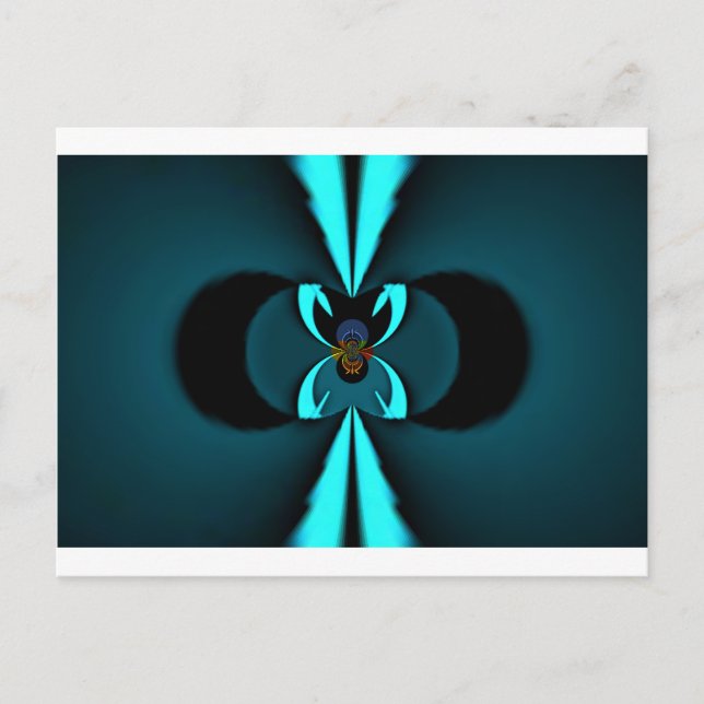 Carte Postale Conception de voyants cyan et noir de bord coupant (Devant)