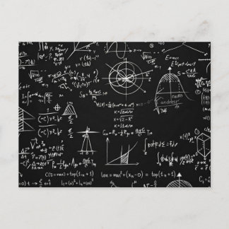 Carte Postale Conception d'équations de tableau noir de mathémat