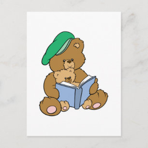Carte Postale Conception d'ours en peluche pour l'heure de l'his