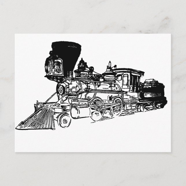 Carte Postale Conception du dessin du train (Devant)