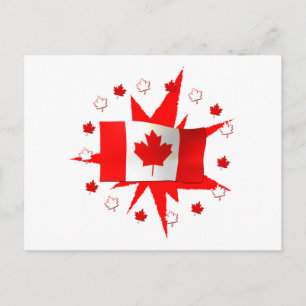 Carte Postale Conception du drapeau canadien