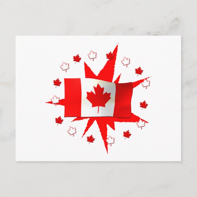 Carte Postale Conception du drapeau canadien (Devant)