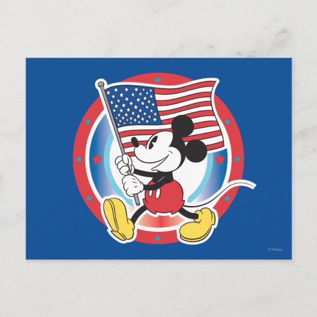 Carte Postale Conception du drapeau de la souris Mickey Patrioti (Devant)
