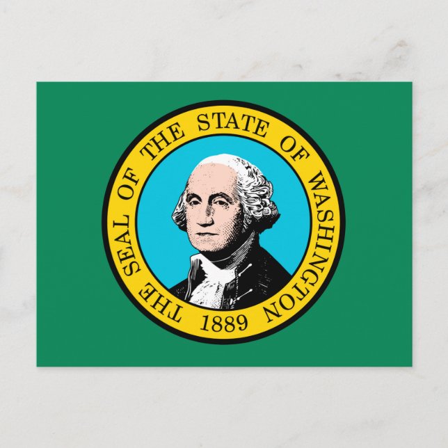 Carte Postale Conception du drapeau de l'État de Washington (Devant)
