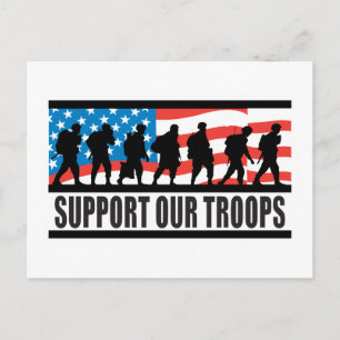 Carte Postale Conception du drapeau de soutien à nos troupes