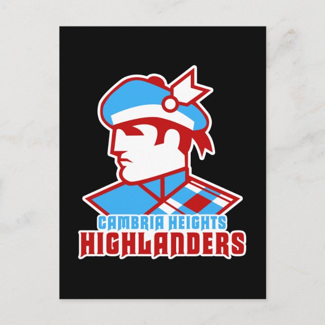 Carte Postale Conception du logo Cambria Heights Highlander (Devant)