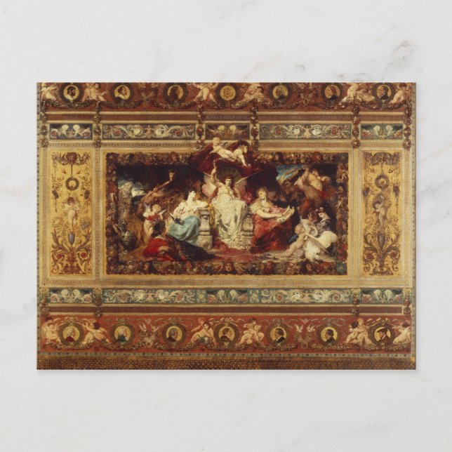 Carte Postale Conception du rideau de l'opéra de Dresde (Devant)