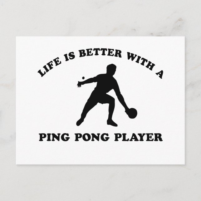 Carte Postale Conception du vecteur Ping Pong (Devant)