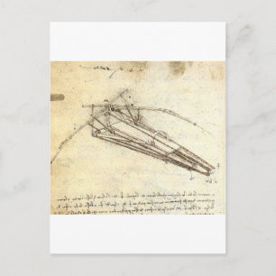 Carte Postale Conception d'une machine volante par Leonardo Da V