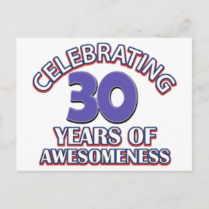 Carte Postale Conception et cadeaux d'anniversaire de 30 ans